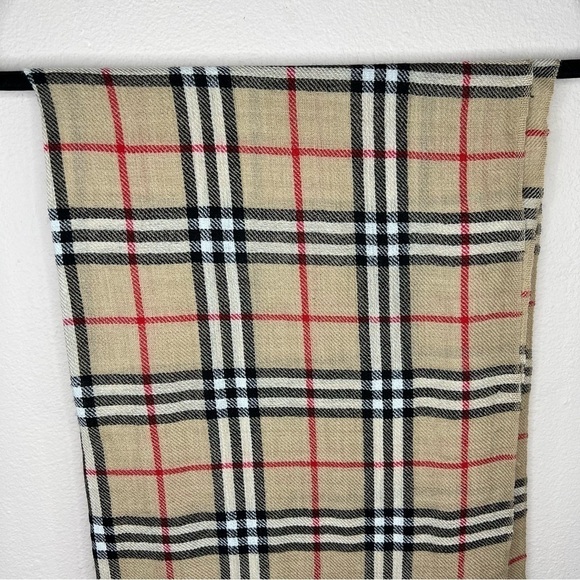 Beige Plaid Pashima Cashmere Unisex Scarf Women’s Men’s Luxurious Soft - Picture 5 of 10